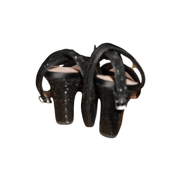 Chelsea & Violet Black Glitter Slingback Heels Women’s 9.5M Pointed Toe Pumps - Picture 3 of 9